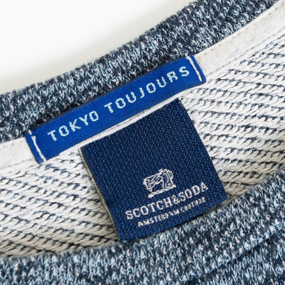 Scotch & Soda Sweatshirt Heathered Blue Tokyo Toujours - Picture 5 of 13